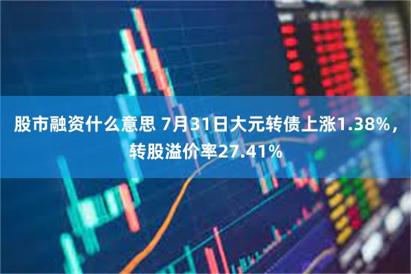 股市融资什么意思 7月31日大元转债上涨1.38%，转股溢价率27.41%