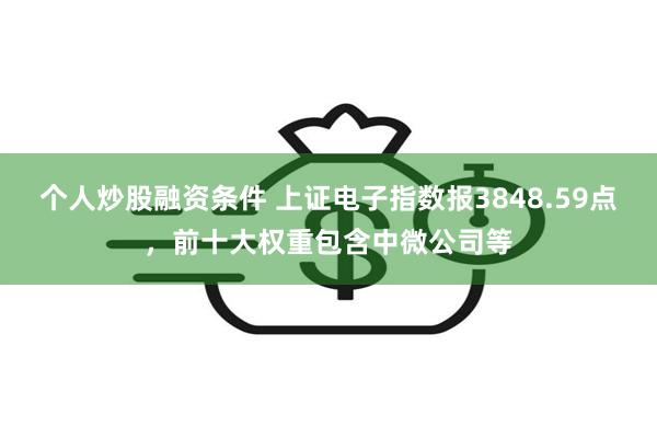 个人炒股融资条件 上证电子指数报3848.59点，前十大权重包含中微公司等