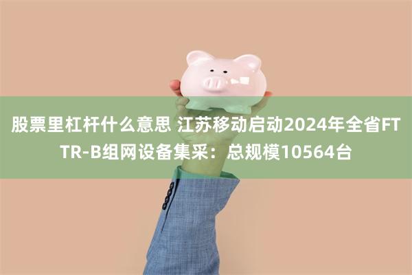 股票里杠杆什么意思 江苏移动启动2024年全省FTTR-B组网设备集采：总规模10564台