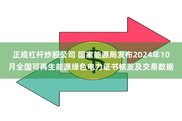 正规杠杆炒股公司 国家能源局发布2024年10月全国可再生能源绿色电力证书核发及交易数据